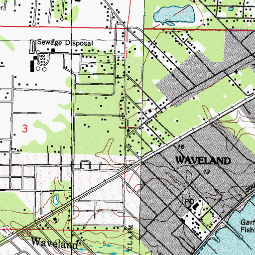 Topographic Map of First Baptist Church, MS