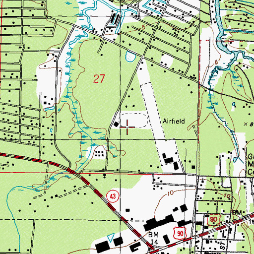 Topographic Map of Hancock County Fairgrounds, MS