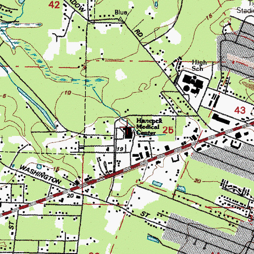 Topographic Map of Hancock Medical Center, MS