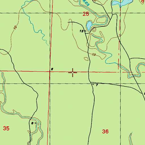 Topographic Map of Macks Island, MS