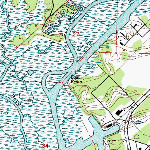 Topographic Map of Plantation Landing, MS
