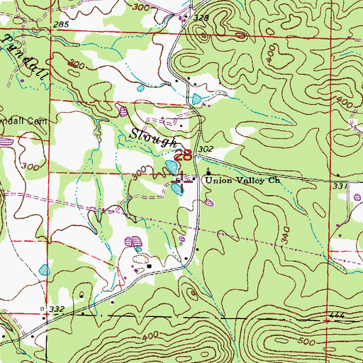 Topographic Map of Township of Union Valley, AR