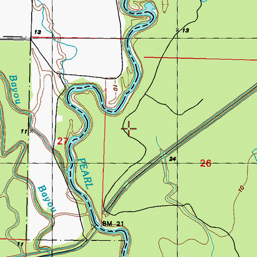 Topographic Map of The Delta, MS