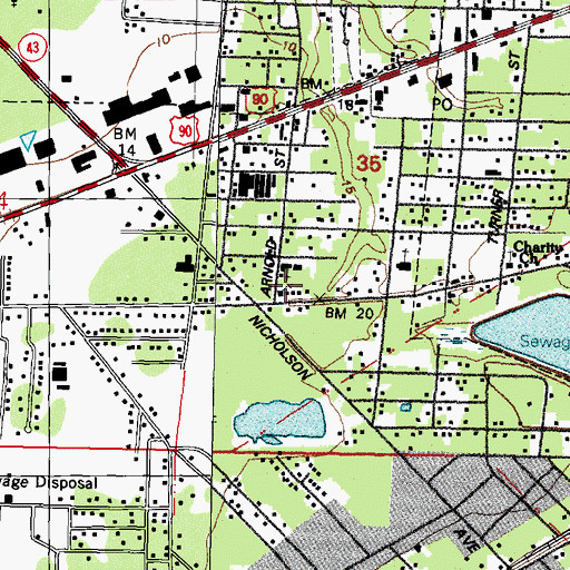 Topographic Map of Trinity Christian Academy, MS