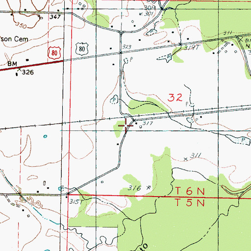 Topographic Map of African Church (historical), MS