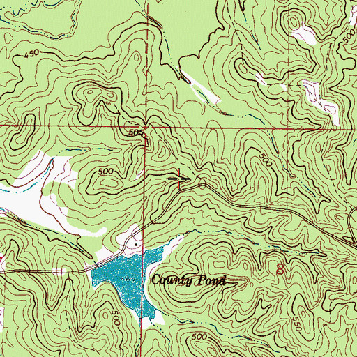 Topographic Map of Barnes Mill (historical), MS