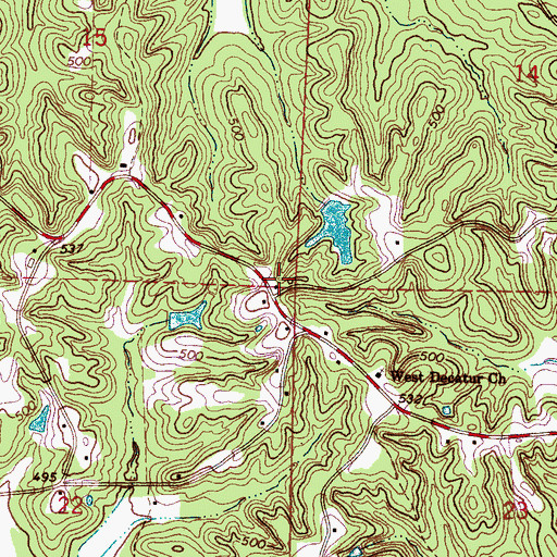 Topographic Map of Buena Vista School (historical), MS