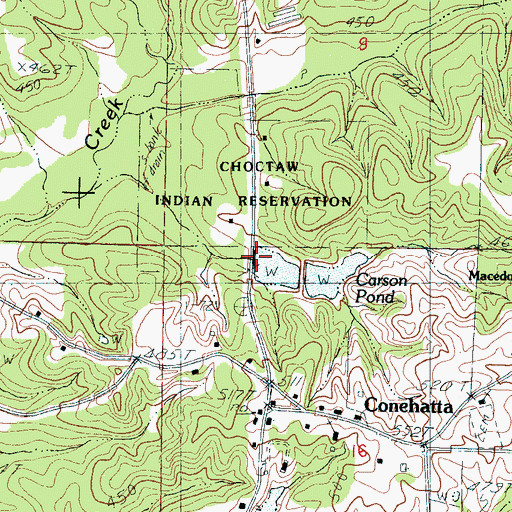 Topographic Map of Carson Pond, MS