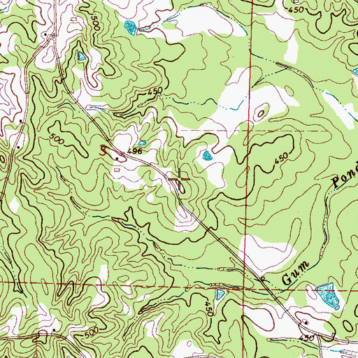 Topographic Map of Center Point School (historical), MS