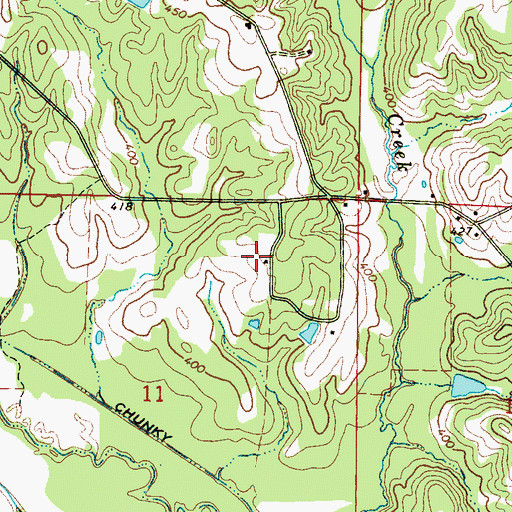 Topographic Map of Chaney Store (historical), MS