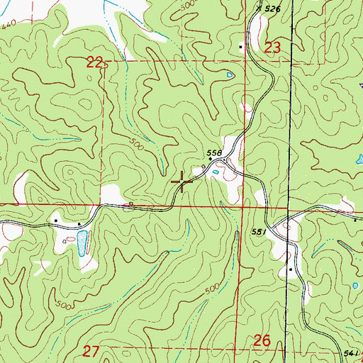 Topographic Map of Chestnut Ridge School (historical), MS