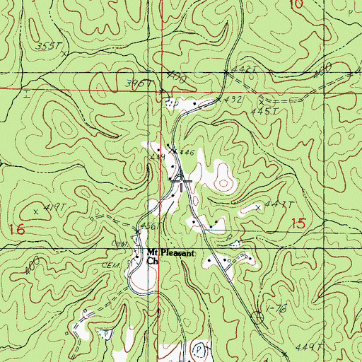 Topographic Map of Consolidated School (historical), MS