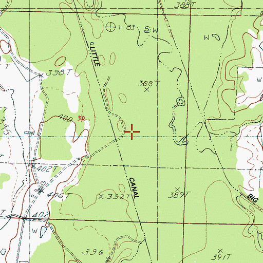 Topographic Map of Crosby Mill (historical), MS