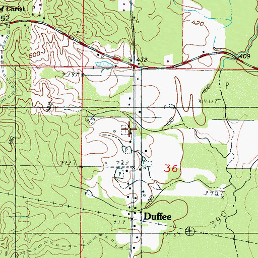 Topographic Map of Duffee Church, MS