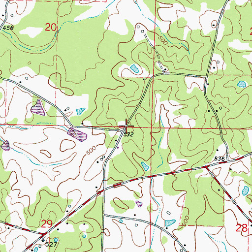 Topographic Map of Erin School (historical), MS