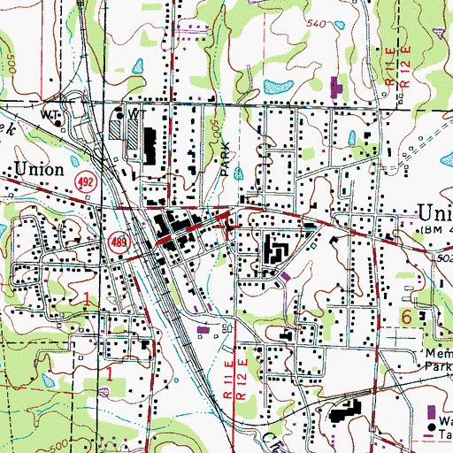 Topographic Map of First Baptist Church, MS