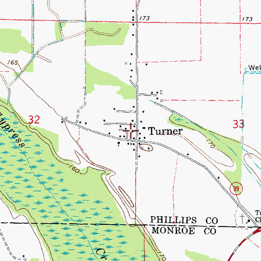 Topographic Map of Township of Cypress, AR
