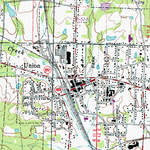 Topographic Map of First Presbyterian Church, MS