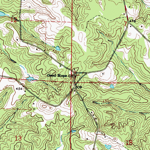Topographic Map of Goodhope, MS