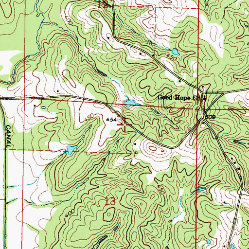 Topographic Map of Graham Store (historical), MS