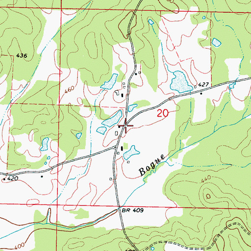 Topographic Map of Greenfield (historical), MS