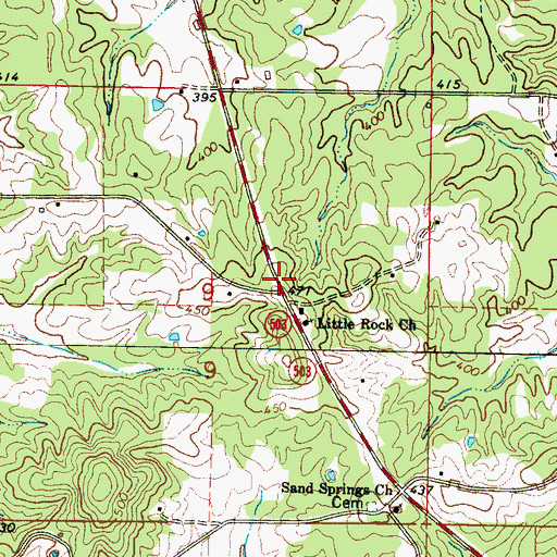 Topographic Map of Little Rock (historical), MS