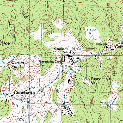 Topographic Map of Macedonia Church, MS
