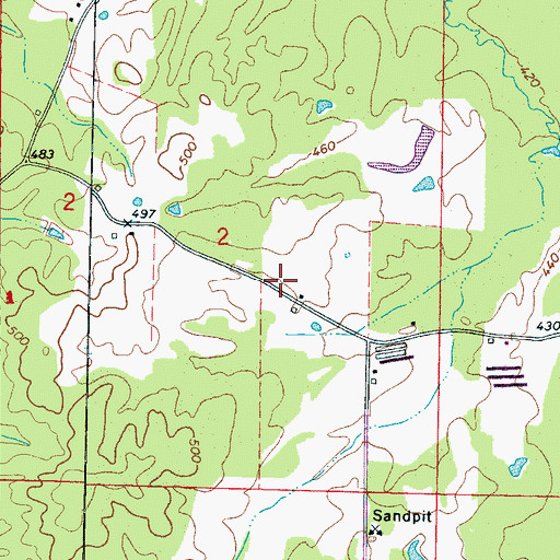 Topographic Map of Maple Springs School (historical), MS