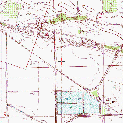 Topographic Map of Township of Hornor, AR