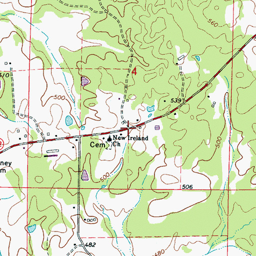 Topographic Map of New Ireland, MS