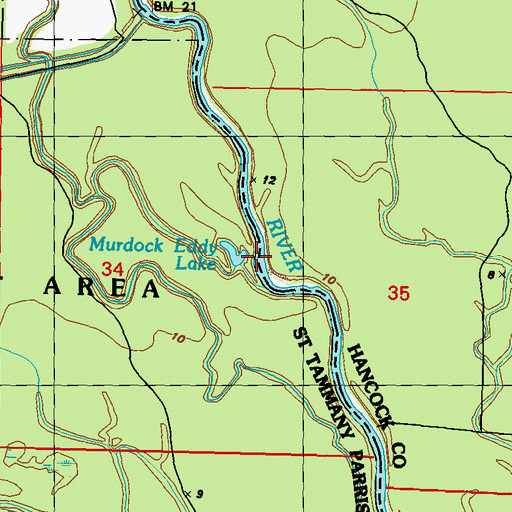 Topographic Map of Murdocks Eddy, MS