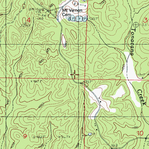 Topographic Map of Oak Grove School (historical), MS