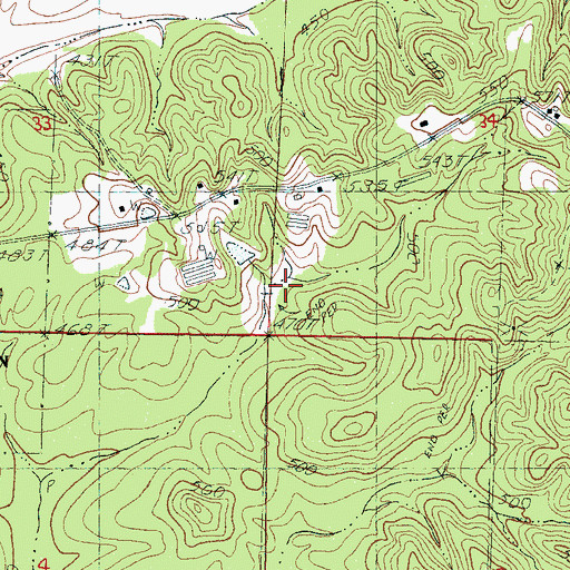 Topographic Map of Pearsons Mill (historical), MS