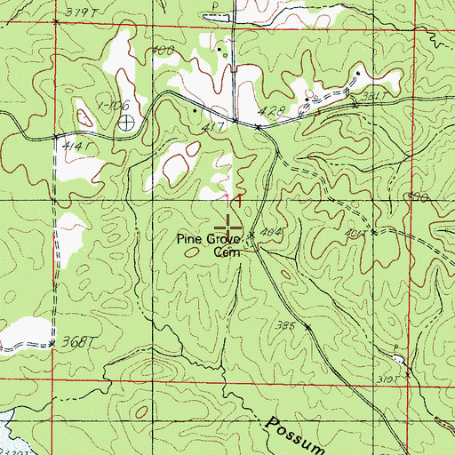 Topographic Map of Pine Grove School (historical), MS