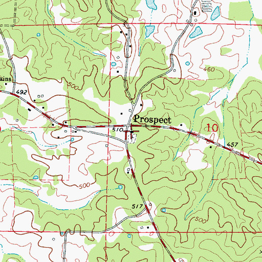 Topographic Map of Prospect Church, MS