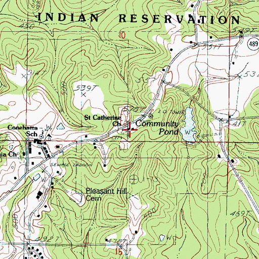 Topographic Map of Saint Catherine Church, MS