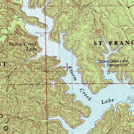 Topographic Map of Township of L'Anguille (historical), AR
