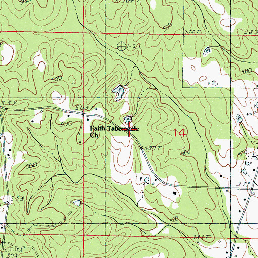 Topographic Map of Spring Chapel School (historical), MS