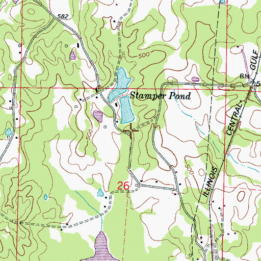 Topographic Map of Stamper (historical), MS
