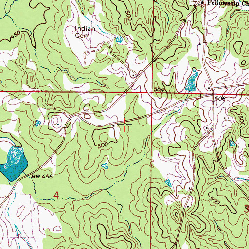 Topographic Map of Tuckers Mill (historical), MS