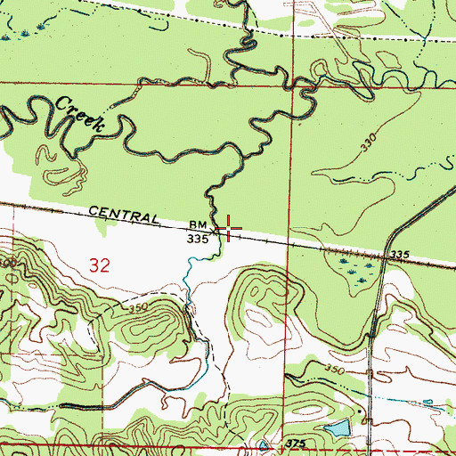 Topographic Map of Urbo (historical), MS