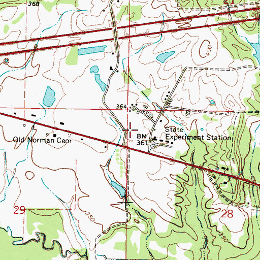 Topographic Map of Wall School (historical), MS