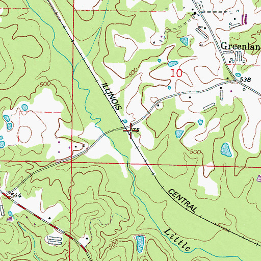 Topographic Map of Willoughby, MS