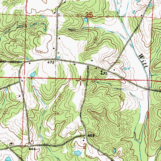 Topographic Map of Witts School (historical), MS