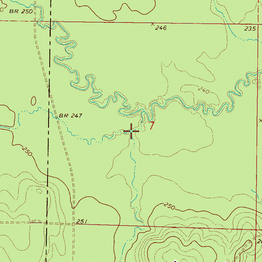 Topographic Map of Ball Ground Creek, MS