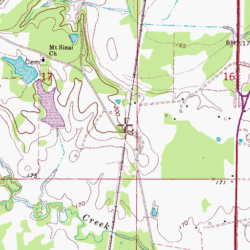 Topographic Map of Bells (historical), MS