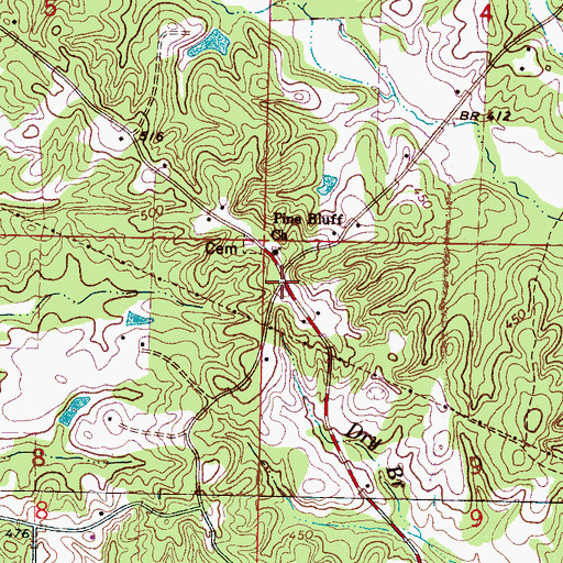Topographic Map of Pine Bluff, MS