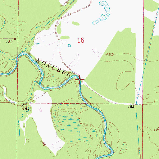 Topographic Map of Buggs Ferry (historical), MS