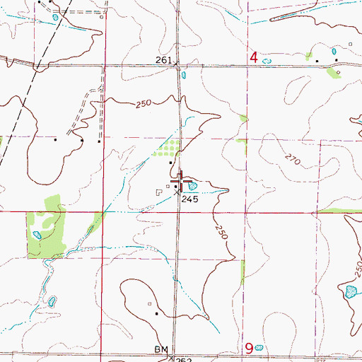 Topographic Map of Cavetts Store (historical), MS