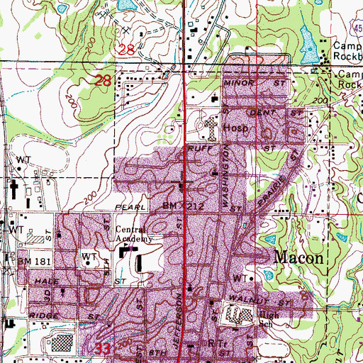 Topographic Map of Church of Christ, MS